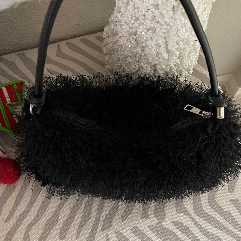 Red and Black Fuzzy Handbags - Picture 4 of 5
